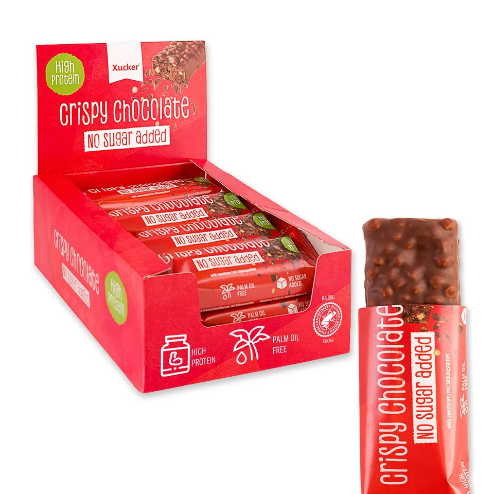 xucker-crispy-chocolate-bar-protein-schokoriegel-zuckerarm-12-x-40-g image 1