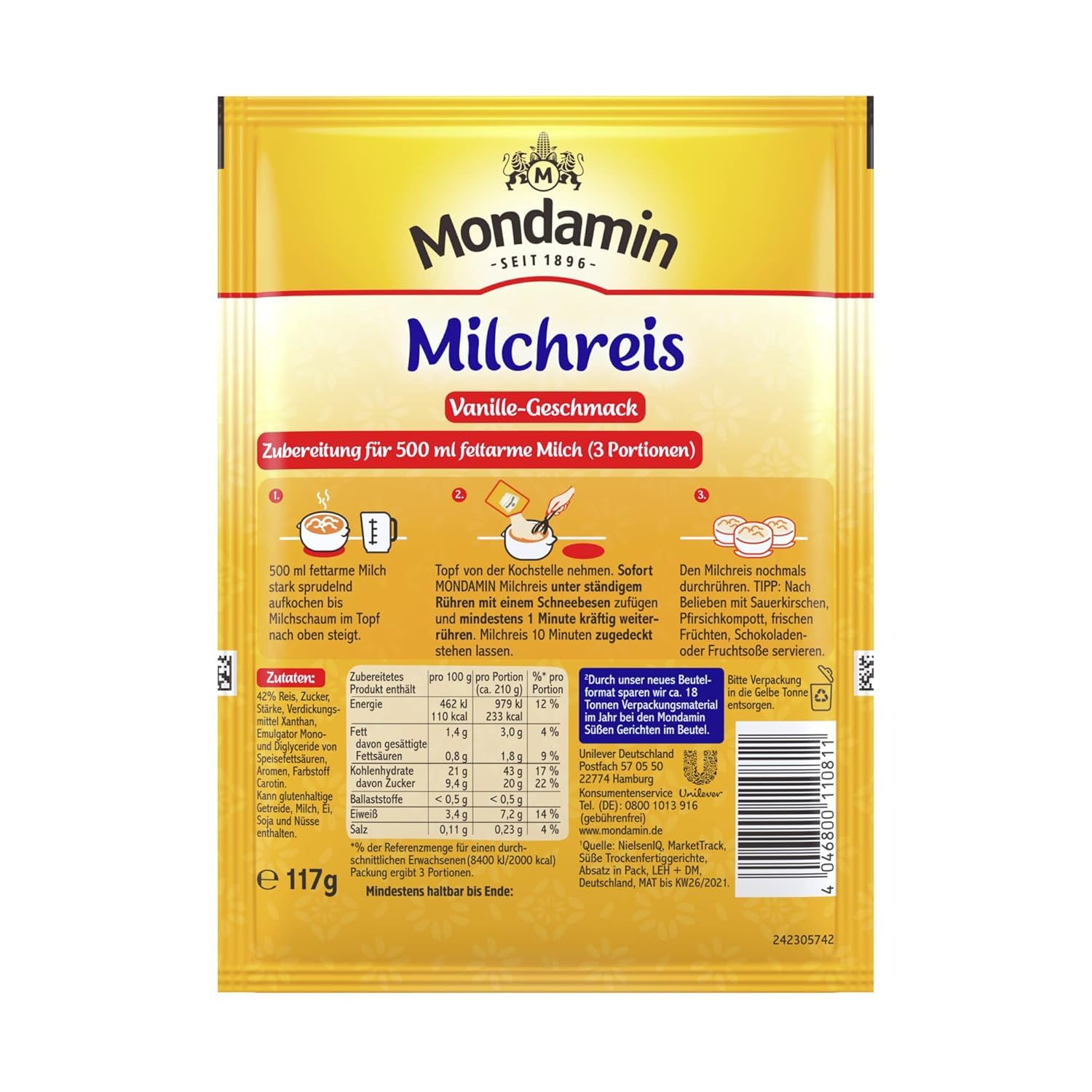 mondamin-milchreis-vanille-geschmack-dessert-mix-8x-117-g image 2