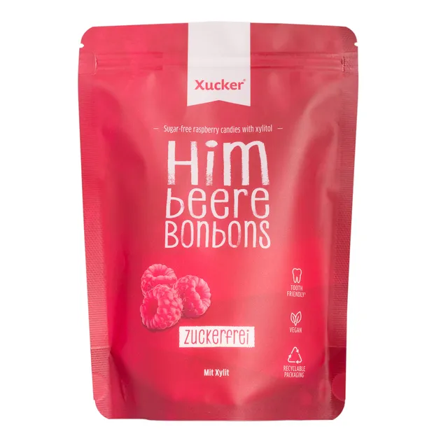 xucker-zahnpflege-bonbons-himbeere-600-g-zuckerfrei-mit-xylit-vegan image 1