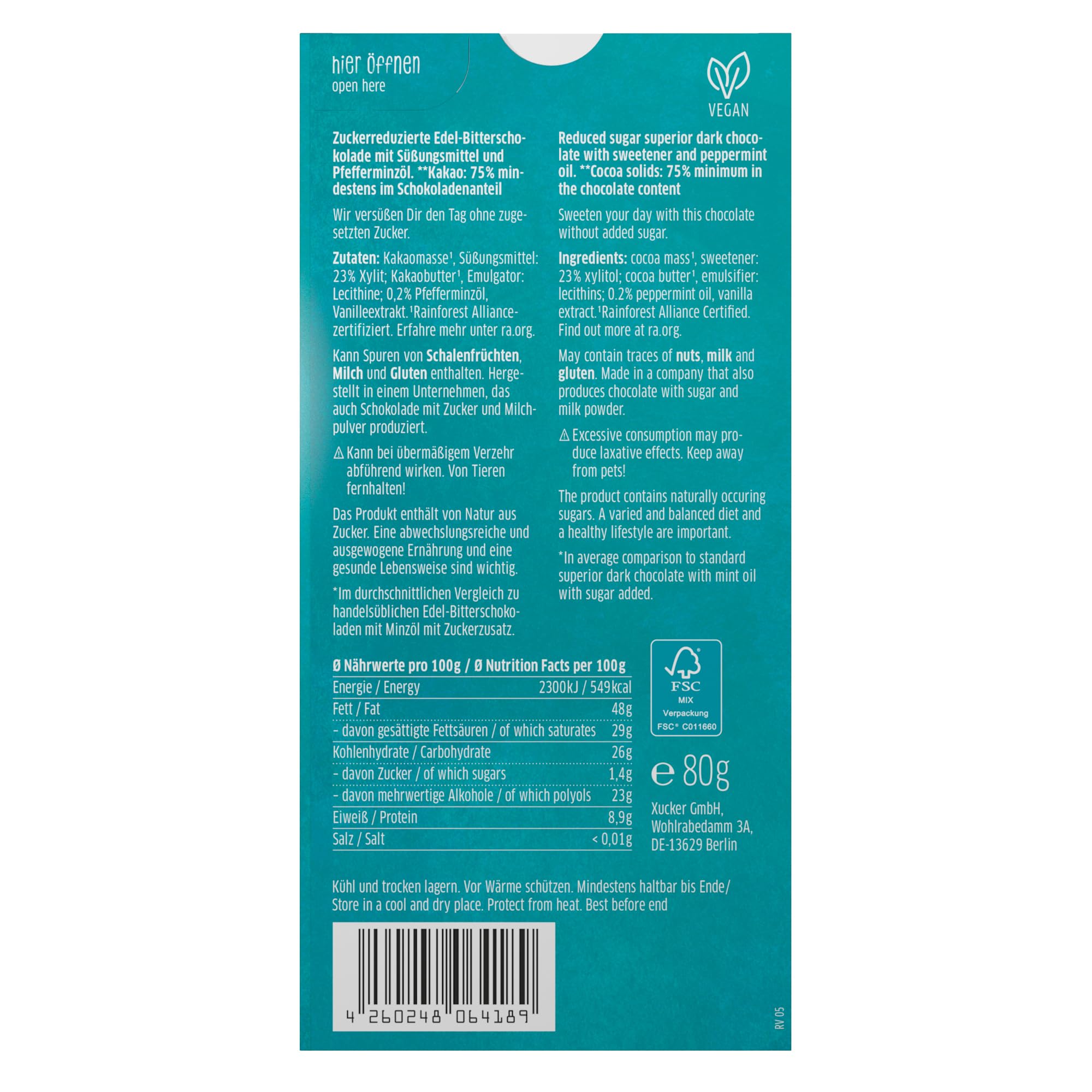 xucker-schokolade-mit-xylit-2x80-g-edelbitter-edelbitter-pfefferminz-vegan image 8