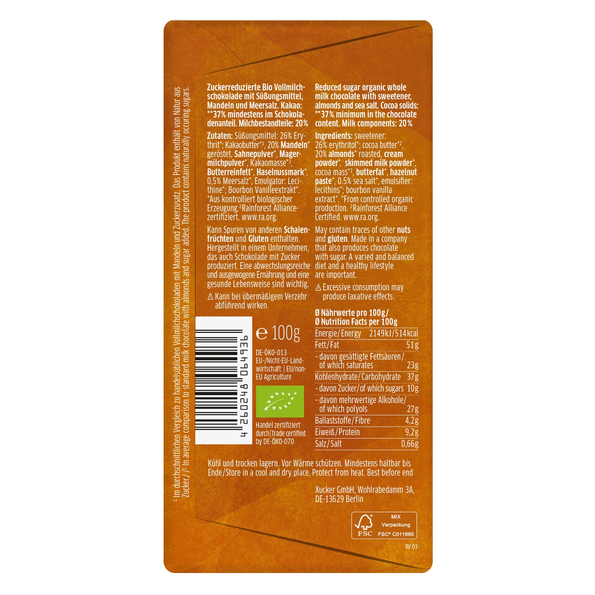 xucker-bio-schokoladen-set-mandel-meersalz-brezel-crunch-vollmilch-ohne-zucker-3 image 2