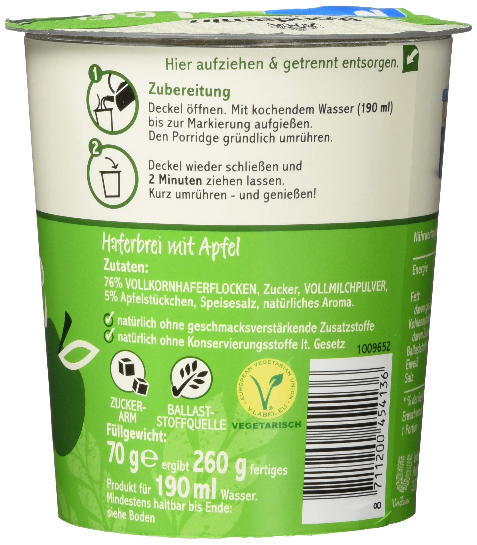 mondamin-snack-becher-porridge-apfel-8x-70-g image 2