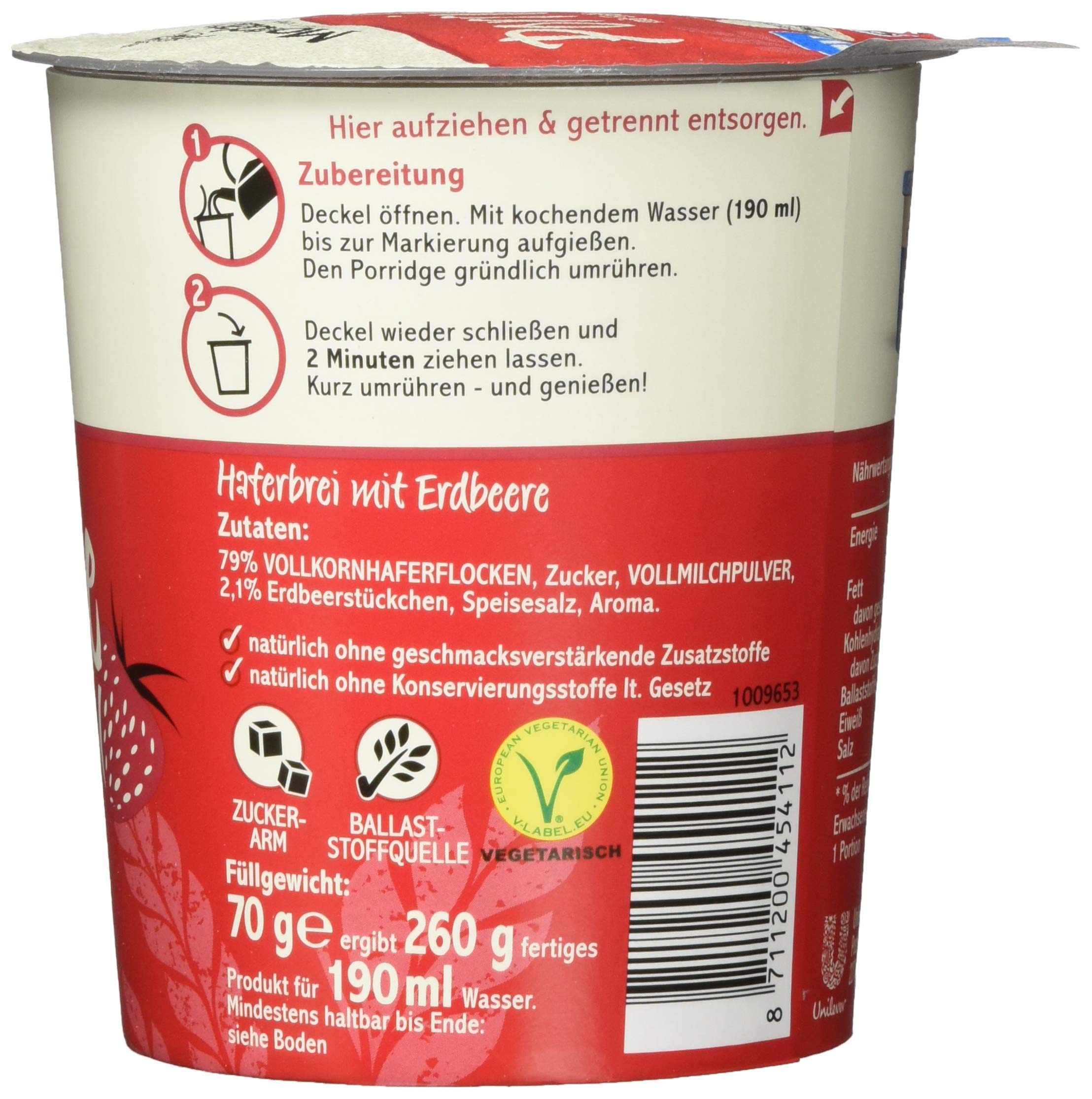 mondamin-porridge-mit-erdbeere-vegetarisch-instant-snackbecher-8-x-70-g image 2