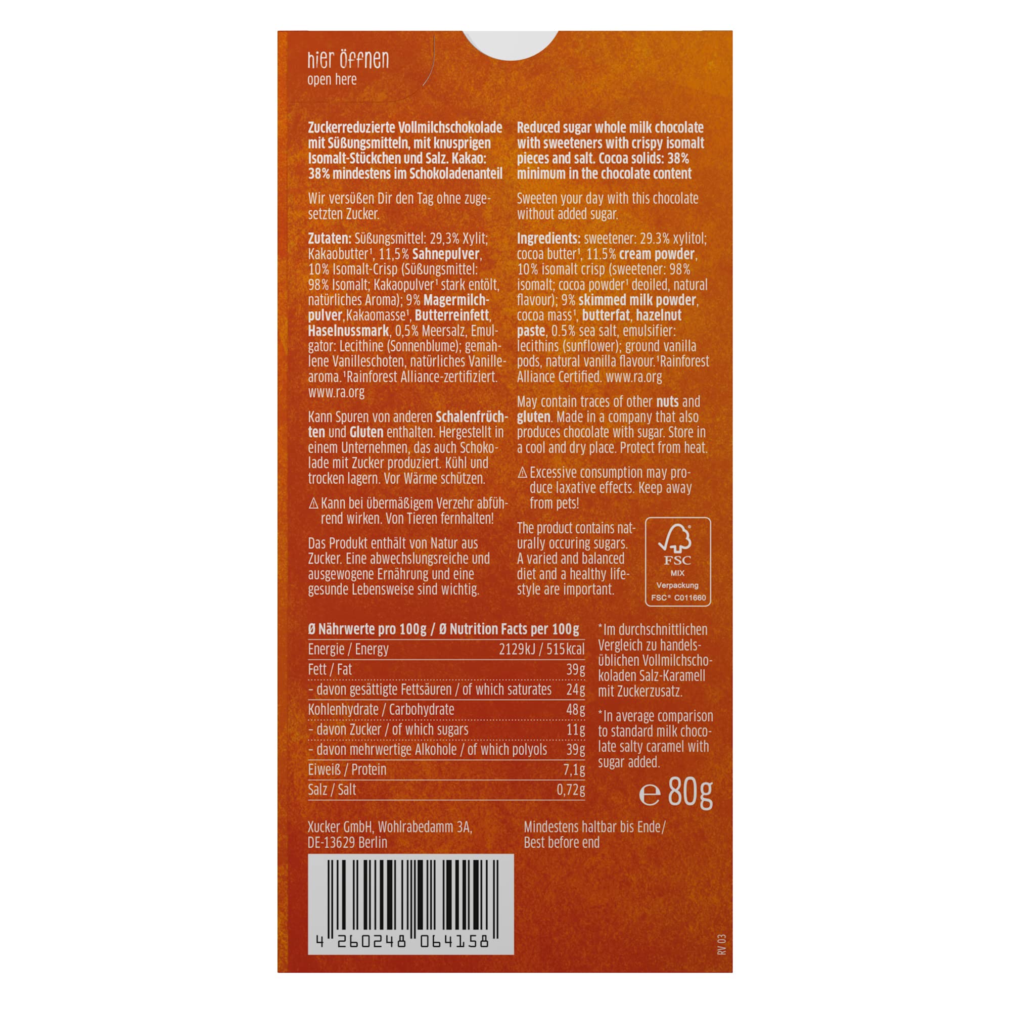 xucker-premium-salz-xaramell-schokolade-mit-xylit-vollmilch-38-kakao-80-g image 2