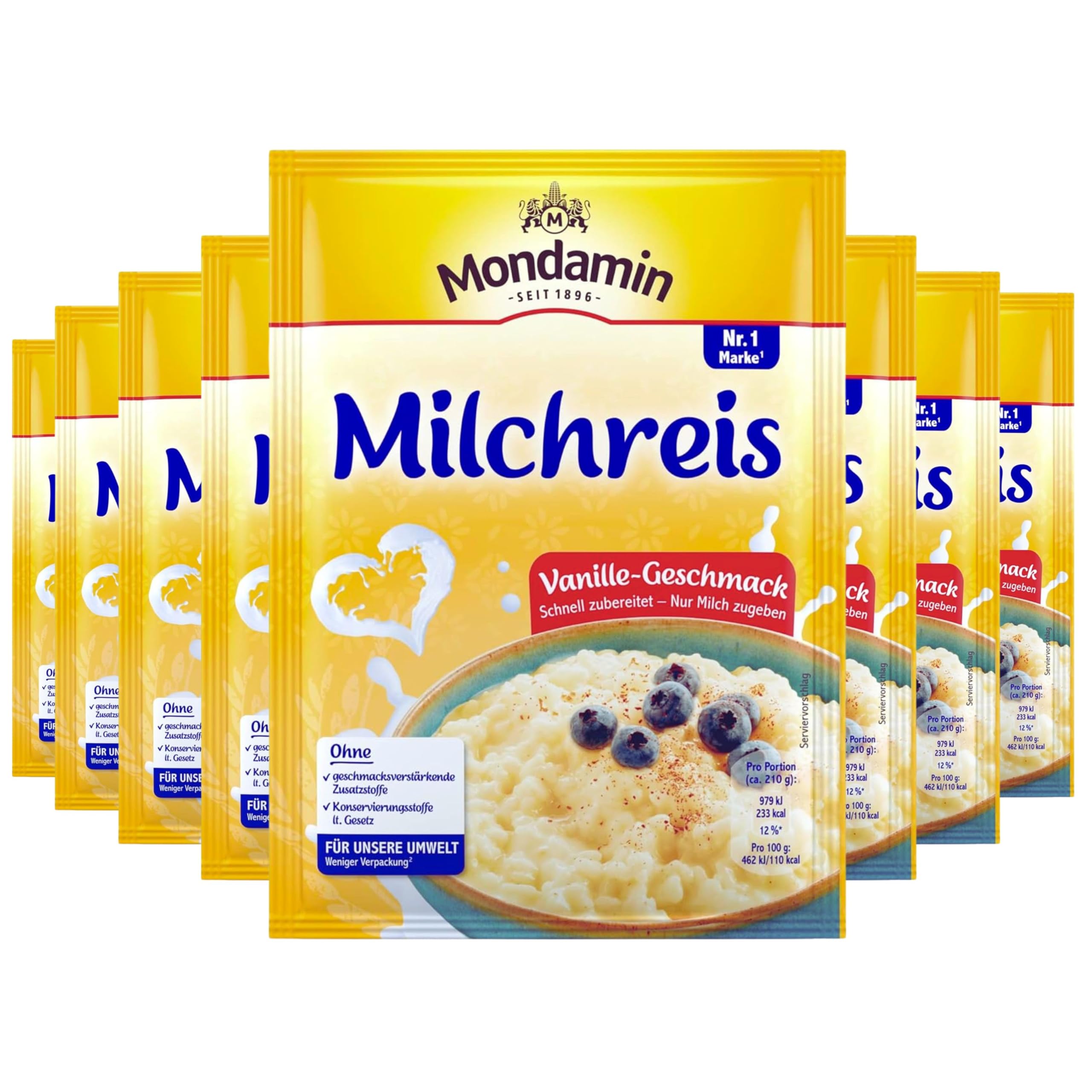 mondamin-milchreis-vanille-geschmack-dessert-mix-8x-117-g image 1