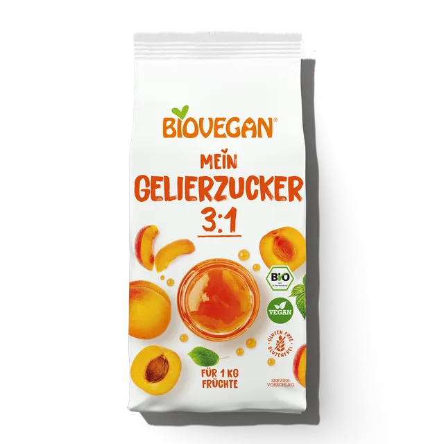 biovegan-gelierzucker-3-1-bio-rohrohrzucker-mit-apfelpektin-f-r-marmelade image 1
