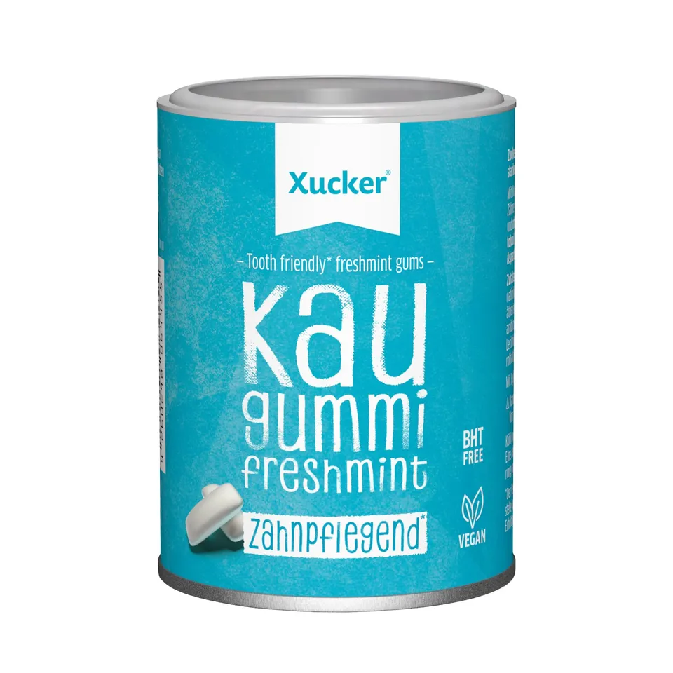 xucker-zahnpflege-kaugummis-freshmint-xylit-100-g-dose image 1