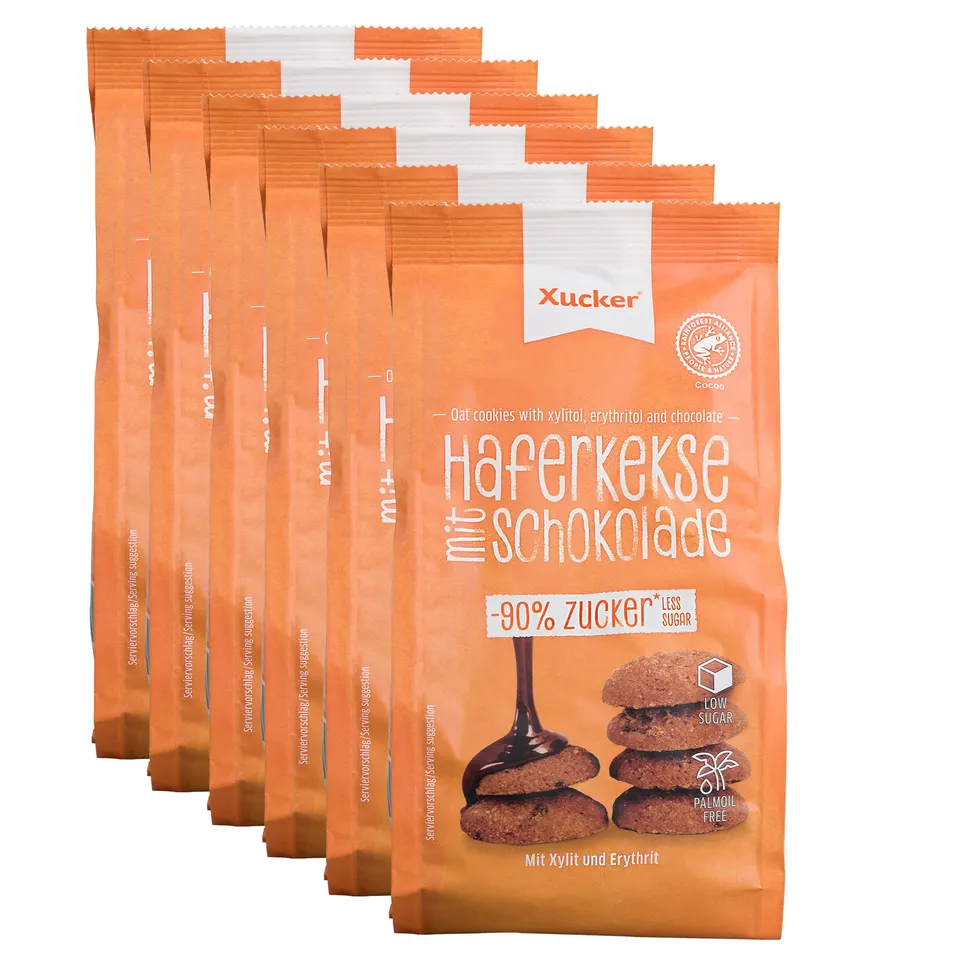xucker-haferkekse-mit-xylit-vollmilchschokolade-6-x-125-g image 1