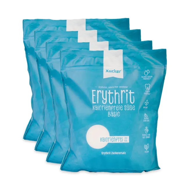 xucker-basic-erythrit-4x-1-kg-nachf-llbeutel-kalorienfreier-zuckerersatz image 1