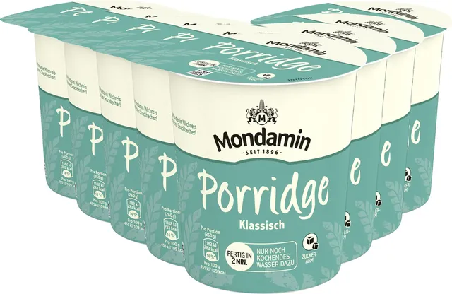 mondamin-porridge-klassisch-snackbecher-8x-70-g-fertig-in-2-minuten image 1