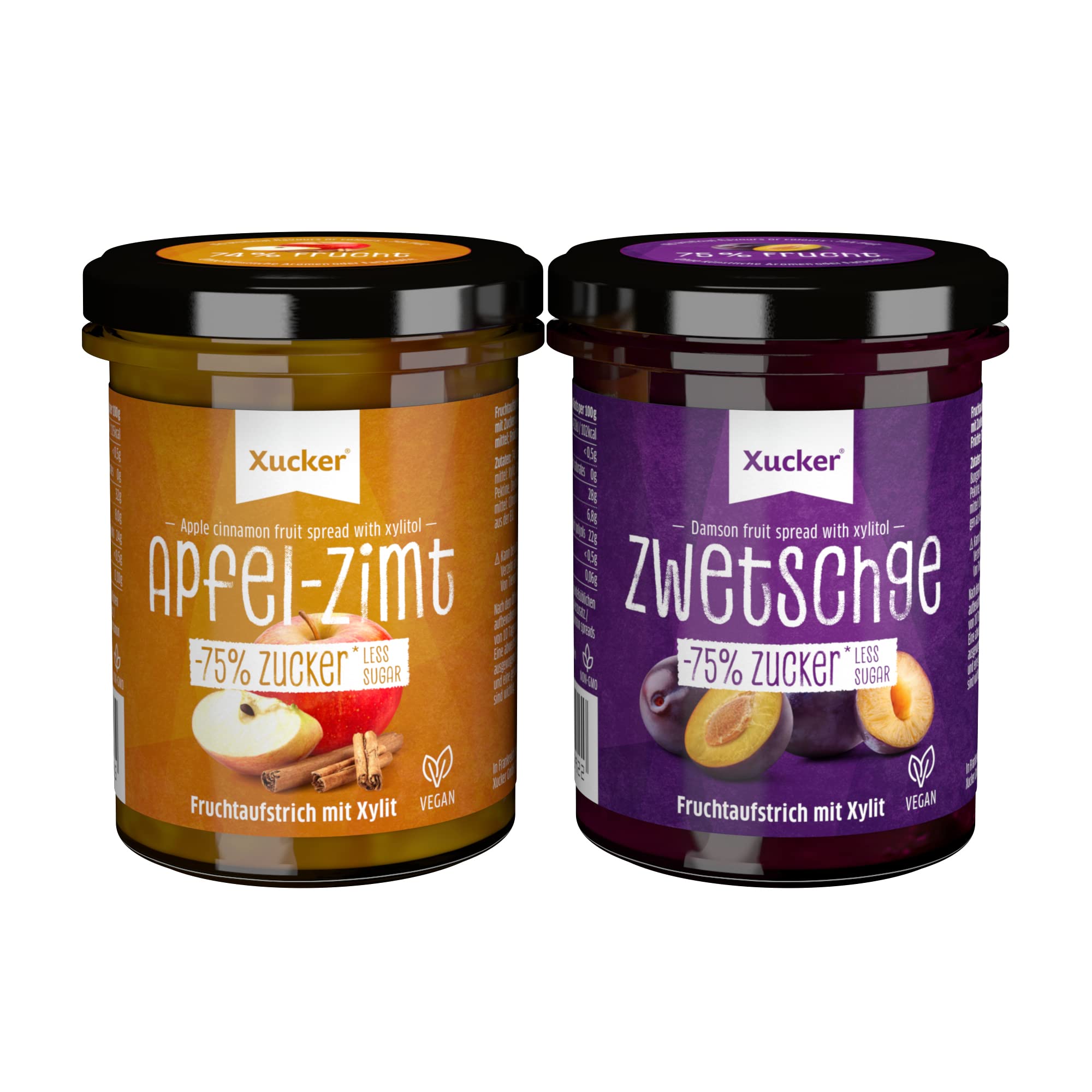 xucker-fruchtaufstrich-apfel-zimt-zwetschge-set-mit-xylit-zuckerreduziert-vegan- image 1